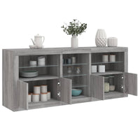 Thumbnail for Sideboard mit LED-Leuchten Grau Sonoma 162x37x67 cm