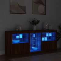 Thumbnail for Sideboard mit LED-Leuchten Braun Eichen-Optik 162x37x67 cm