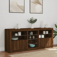 Thumbnail for Sideboard mit LED-Leuchten Braun Eichen-Optik 162x37x67 cm