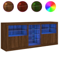 Thumbnail for Sideboard mit LED-Leuchten Braun Eichen-Optik 162x37x67 cm