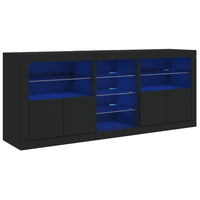 Thumbnail for Sideboard mit LED-Leuchten Schwarz 181,5x37x67 cm