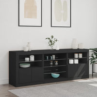 Thumbnail for Sideboard mit LED-Leuchten Schwarz 181,5x37x67 cm