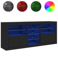 Thumbnail for Sideboard mit LED-Leuchten Schwarz 181,5x37x67 cm