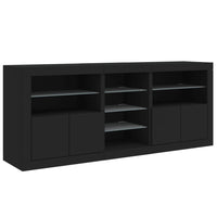 Thumbnail for Sideboard mit LED-Leuchten Schwarz 181,5x37x67 cm