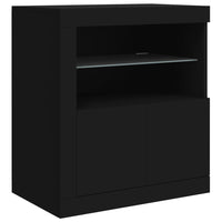 Thumbnail for Sideboard mit LED-Leuchten Schwarz 181,5x37x67 cm