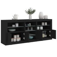 Thumbnail for Sideboard mit LED-Leuchten Schwarz 181,5x37x67 cm