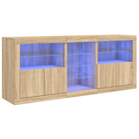 Thumbnail for Sideboard mit LED-Leuchten Sonoma-Eiche 181,5x37x67 cm