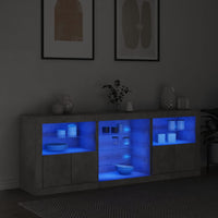 Thumbnail for Sideboard mit LED-Leuchten Betongrau 181,5x37x67 cm