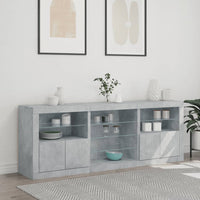 Thumbnail for Sideboard mit LED-Leuchten Betongrau 181,5x37x67 cm