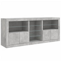 Thumbnail for Sideboard mit LED-Leuchten Betongrau 181,5x37x67 cm