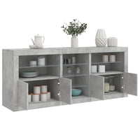 Thumbnail for Sideboard mit LED-Leuchten Betongrau 181,5x37x67 cm