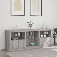 Thumbnail for Sideboard mit LED-Leuchten Grau Sonoma 181,5x37x67 cm