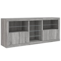 Thumbnail for Sideboard mit LED-Leuchten Grau Sonoma 181,5x37x67 cm