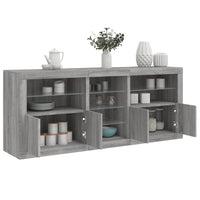 Thumbnail for Sideboard mit LED-Leuchten Grau Sonoma 181,5x37x67 cm