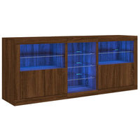 Thumbnail for Sideboard mit LED-Leuchten Braun Eichen-Optik 181,5x37x67 cm