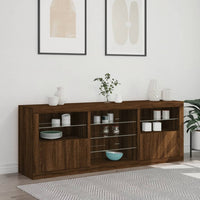 Thumbnail for Sideboard mit LED-Leuchten Braun Eichen-Optik 181,5x37x67 cm