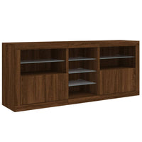 Thumbnail for Sideboard mit LED-Leuchten Braun Eichen-Optik 181,5x37x67 cm