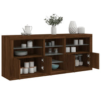 Thumbnail for Sideboard mit LED-Leuchten Braun Eichen-Optik 181,5x37x67 cm