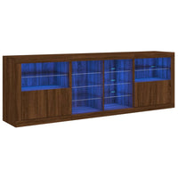Thumbnail for Sideboard mit LED-Leuchten Braun Eichen-Optik 202x37x67 cm