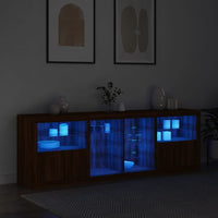 Thumbnail for Sideboard mit LED-Leuchten Braun Eichen-Optik 202x37x67 cm