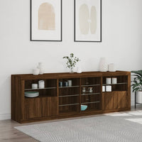 Thumbnail for Sideboard mit LED-Leuchten Braun Eichen-Optik 202x37x67 cm