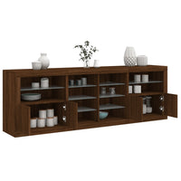Thumbnail for Sideboard mit LED-Leuchten Braun Eichen-Optik 202x37x67 cm