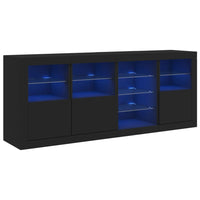 Thumbnail for Sideboard mit LED-Leuchten Schwarz 164x37x67 cm