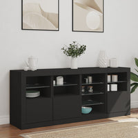 Thumbnail for Sideboard mit LED-Leuchten Schwarz 164x37x67 cm