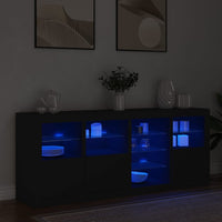Thumbnail for Sideboard mit LED-Leuchten Schwarz 164x37x67 cm
