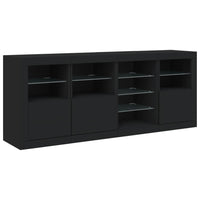 Thumbnail for Sideboard mit LED-Leuchten Schwarz 164x37x67 cm