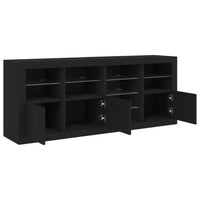 Thumbnail for Sideboard mit LED-Leuchten Schwarz 164x37x67 cm