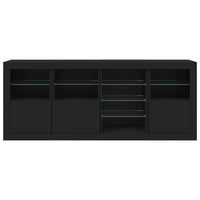 Thumbnail for Sideboard mit LED-Leuchten Schwarz 164x37x67 cm
