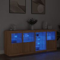 Thumbnail for Sideboard mit LED-Leuchten Sonoma-Eiche 164x37x67 cm