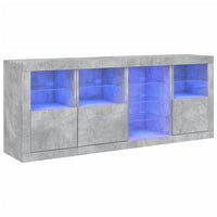 Thumbnail for Sideboard mit LED-Leuchten Betongrau 164x37x67 cm