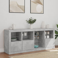 Thumbnail for Sideboard mit LED-Leuchten Betongrau 164x37x67 cm