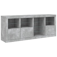 Thumbnail for Sideboard mit LED-Leuchten Betongrau 164x37x67 cm