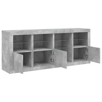 Thumbnail for Sideboard mit LED-Leuchten Betongrau 164x37x67 cm