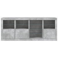 Thumbnail for Sideboard mit LED-Leuchten Betongrau 164x37x67 cm