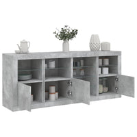 Thumbnail for Sideboard mit LED-Leuchten Betongrau 164x37x67 cm