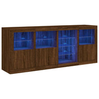 Thumbnail for Sideboard mit LED-Leuchten Braun Eichen-Optik 164x37x67 cm