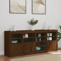 Thumbnail for Sideboard mit LED-Leuchten Braun Eichen-Optik 164x37x67 cm