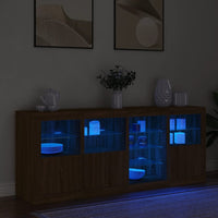 Thumbnail for Sideboard mit LED-Leuchten Braun Eichen-Optik 164x37x67 cm