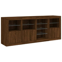 Thumbnail for Sideboard mit LED-Leuchten Braun Eichen-Optik 164x37x67 cm