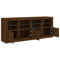 Thumbnail for Sideboard mit LED-Leuchten Braun Eichen-Optik 164x37x67 cm