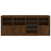 Thumbnail for Sideboard mit LED-Leuchten Braun Eichen-Optik 164x37x67 cm