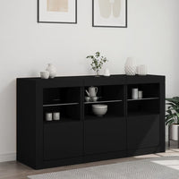 Thumbnail for Sideboard mit LED-Leuchten Schwarz 123x37x67 cm