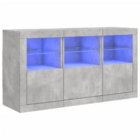 Thumbnail for Sideboard mit LED-Leuchten Betongrau 123x37x67 cm