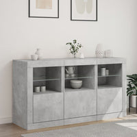 Thumbnail for Sideboard mit LED-Leuchten Betongrau 123x37x67 cm