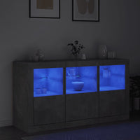 Thumbnail for Sideboard mit LED-Leuchten Betongrau 123x37x67 cm
