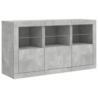 Thumbnail for Sideboard mit LED-Leuchten Betongrau 123x37x67 cm